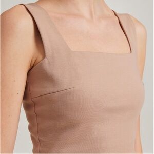 NEW Bill Blass Tearose Sculpted Tank Elegant Sleeveless Top Square Neck Sz 6